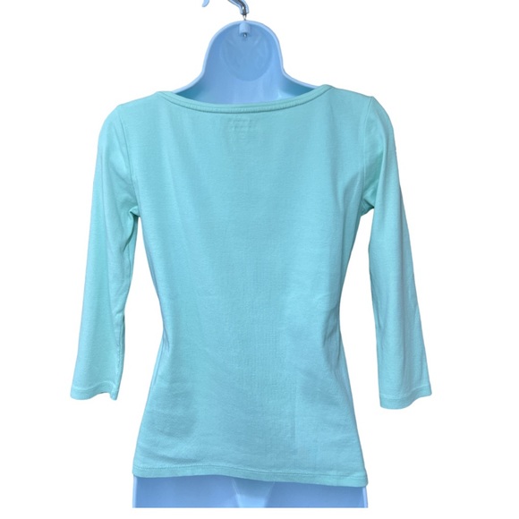 SzP The Talbots Tee 3/4 Sleeve Light Aqua Teal - Picture 5 of 6